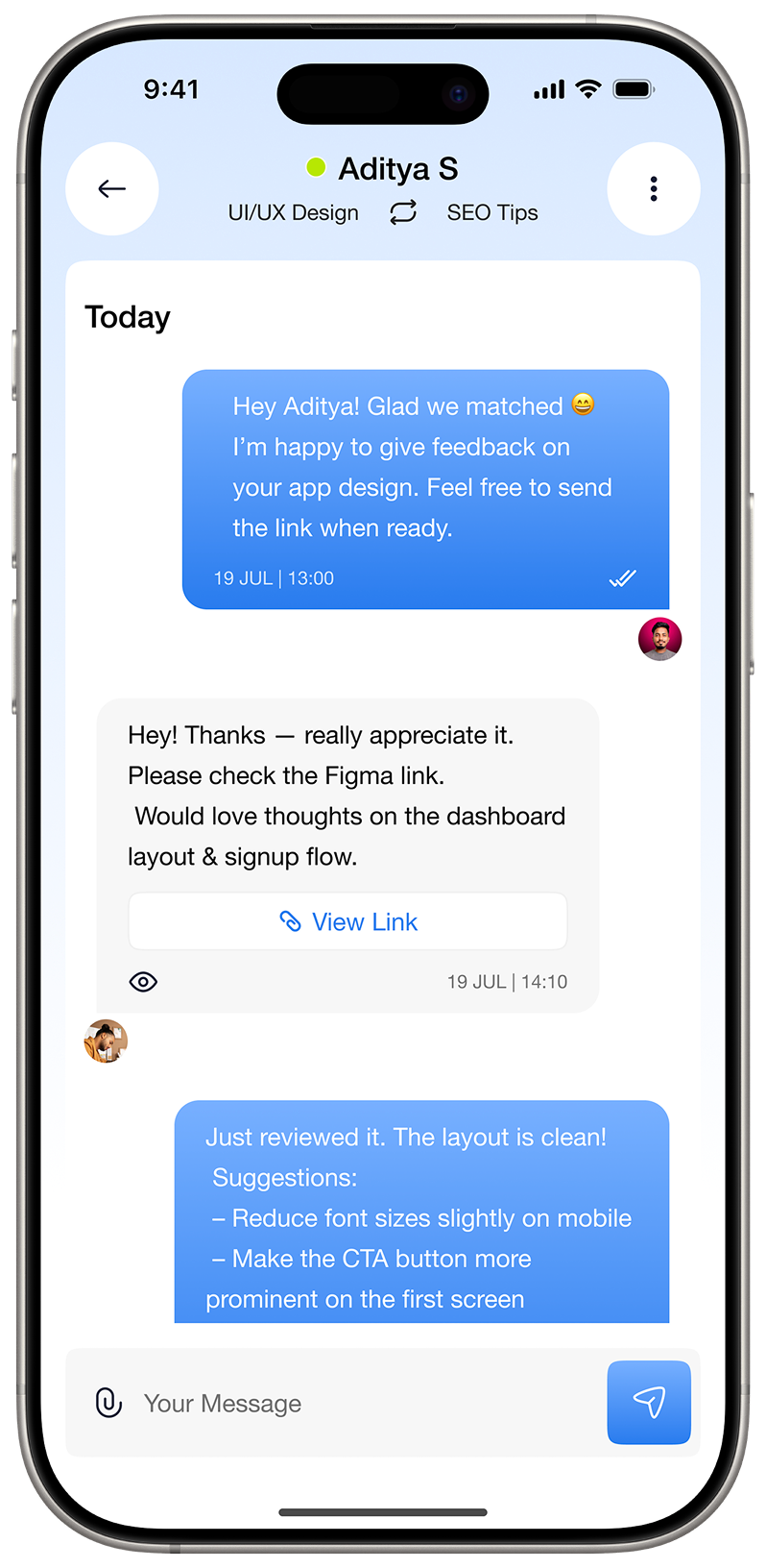 Chat Interface Mockup